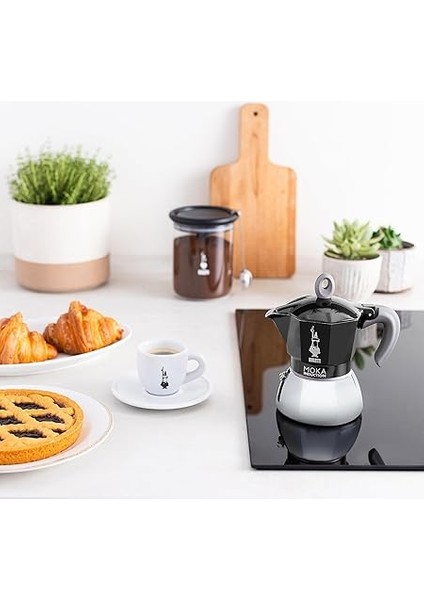 - Moka Indüksiyon Siyah: 4 Cups Ocak Üstü Espresso Pişirici - 150ML - Alt Hazne: Dış Paslanmaz Çelik Iç Alüminyum - Patentli Güvenlik Valfi - Indüksiyon Ocak Türleri Için Uygundur modelleri