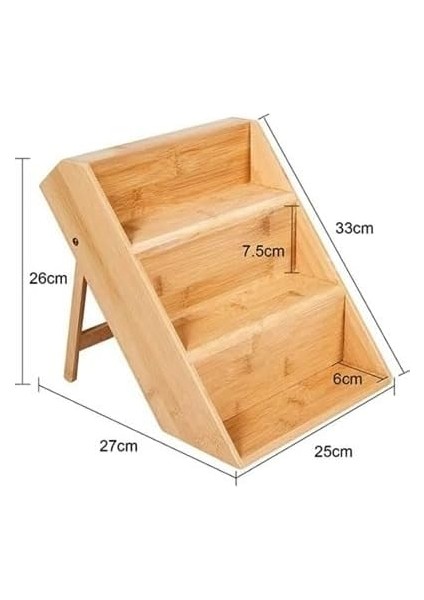 Bambu 3 Katlı Katlanabilir Baharat Standı | Çekmece Içi Kullanıma Uygun Baharatlar Için Organizer (Kavonozlar ve Aksesuarlar Dahil Değildir) fiyatları