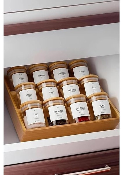 Bambu 3 Katlı Katlanabilir Baharat Standı | Çekmece Içi Kullanıma Uygun Baharatlar Için Organizer (Kavonozlar ve Aksesuarlar Dahil Değildir) indirimleri