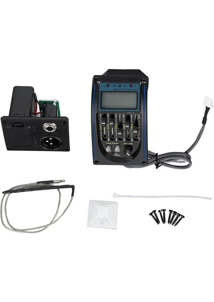 Akustik Gitarlar ve Baslar Için LCD Ekranlı 5 Bant Eq Ekolayzer Ön Kablolu Gitar Piezo Alıcısı