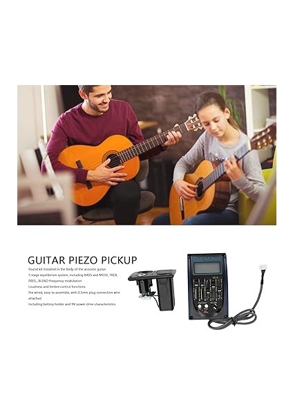 Akustik Gitarlar ve Baslar Için LCD Ekranlı 5 Bant Eq Ekolayzer Ön Kablolu Gitar Piezo Alıcısı fırsatları