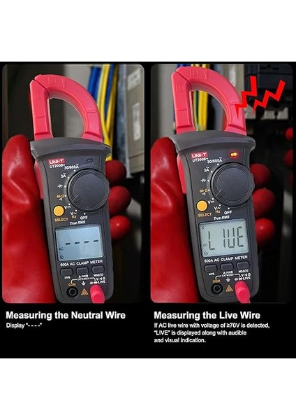 Ölçüm Pensesi, Unı-T UT200B+ Akım Pensesi Ac Akım True Rms Akım Ölçüm Cihazı Otomatik Ranging Ac/dc Gerilim, Ac Akım, Direnç, Diyot, Kapasite, Süreklilik Için Canlı Tel Algılama indirimleri