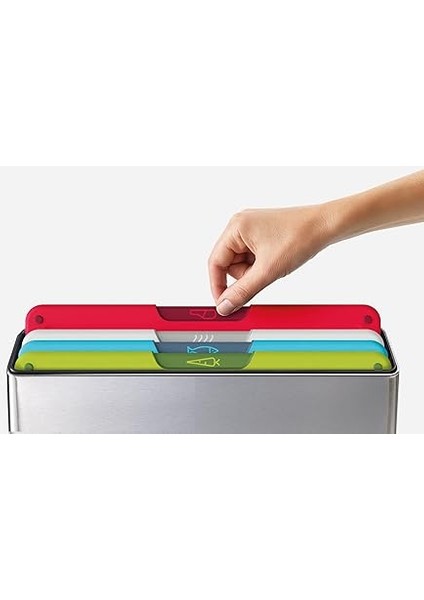 Joseph Folio Icon Kesme Tahtası Seti, Saklama Kutulu, Kaymaz, Renk Işaretli, 4 Parça, Büyük, Paslanmaz Çelik indirimleri