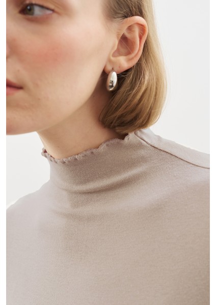 Balıkçı Yaka Bluz Vizon modelleri