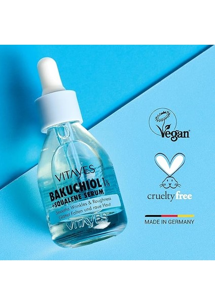 Retinol Alternatifi Bakuchiol%1 ve Squalene Cilt Serumu, Kırışıklık Karşıtı, Cilt Onarıcı, Sıkılaştırıcı, Hücre Yenileyici, Vegan, Gündüz ve Gece Serumu, 30 ml fırsatları