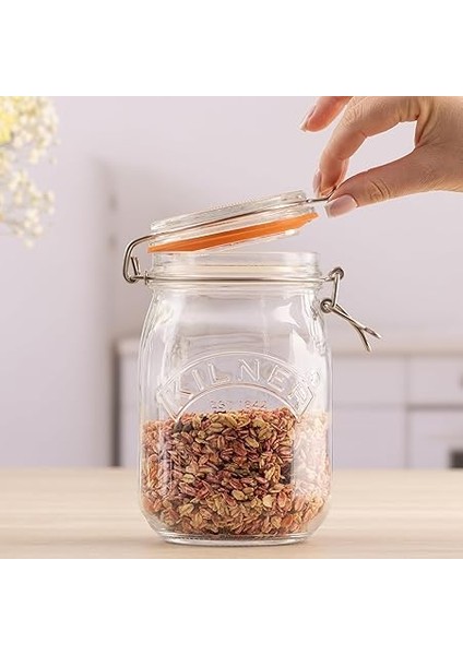 Saklama Kutusu, Yuvarlak, Yaylı Kilitli 1 Liter KLR_0025.491V_CLR 1 modelleri