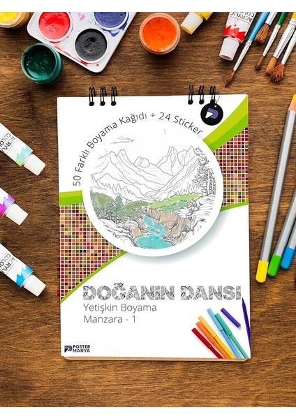 Dansı Yetişkin Boyama Kitabı, Manzara Mandala Boyama Kitabı, Doğa Temalı Boyama Defter, Yetişkinler Için Boyama Seti
