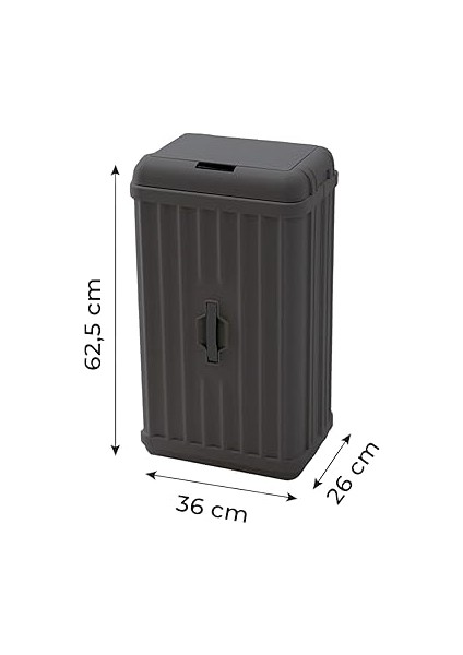 50 Lt Sensörlü Çöp Kovası, Portatif Katlanabilir, Büyük Boy Premium (62X36X26CM), Otomatik Dokunmatik Hareket Sensörlü Akıllı Mutfak Banyo Ofis Çöp Kutusu (Antrasit) fırsatları