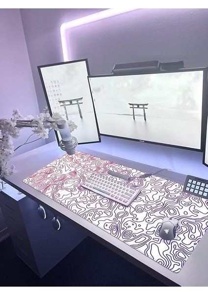 Gaming Mouse Pad Xxl Büyük Oyuncu Speed Beyaz (Gökkuşağı, 90X40 Cm, 3mm Kalınlık) modelleri