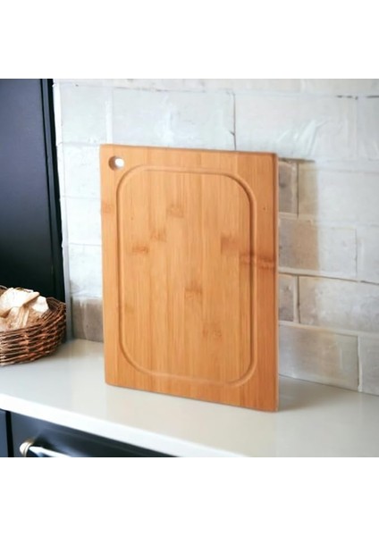 Bambu Kesme Tahtası Antibakteriel Yıkanabilir Doğrama Tahtası Dikdörtgen 30X20 cm Orta Boy