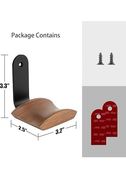 Kulaklık Tutucu, 6 cm Genişliğinde Baş Desteği, Ceviz Ağacı, 3m Yapışkan Bant ve Vidalı Kulaklık Standı, Kulak Üstü ve Oyun Için Kulaklık Standı, Masa ve Vitrin Için Kulaklık Tutucu indirimleri