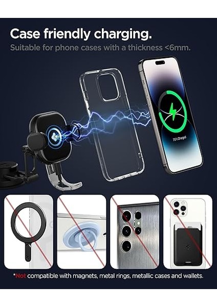 Magfit Dashboard Araç Içi Telefon Tutucu + Manyetik Kablosuz Şarj Cihazı iPhone Için Magsafe Özellikli Onetap UTS35W - ACP01280 fiyatları