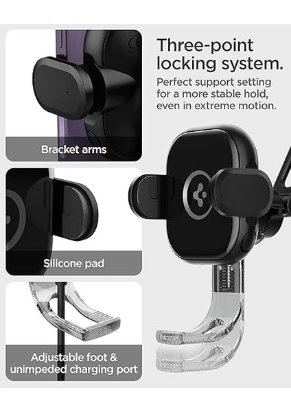 Magfit Dashboard Araç Içi Telefon Tutucu + Manyetik Kablosuz Şarj Cihazı iPhone Için Magsafe Özellikli Onetap UTS35W - ACP01280 indirimleri