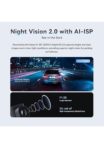 2k Dash Cam, Qhd 1440P Araba Dash Cam Ön, Otomobiller Için Dash Kamera, 5g Wifi, Aı-Isp Gece Görüş, 360 ° Dönebilir, Akıllı App, Adas, Wdr, Aov 20 Gün Park Izleme, Destek 256GB Tf Kartları fırsatları