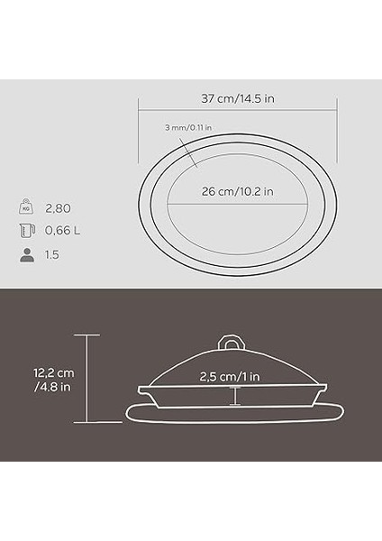 Oval Servis Tepsisi, Dökme Demirden, Kapaklı ve Ahşap Kaplamalı, 32 x 23 cm modelleri