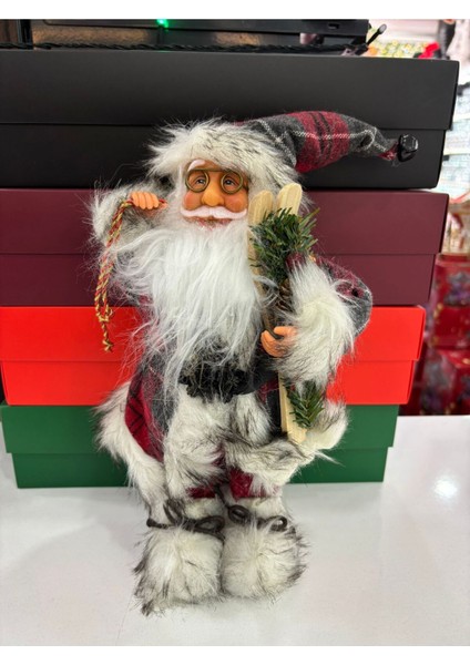 Sevimli Noel Baba Figürü 32 Cm, Noel Dekorasyonu, Hediye Alternatifi