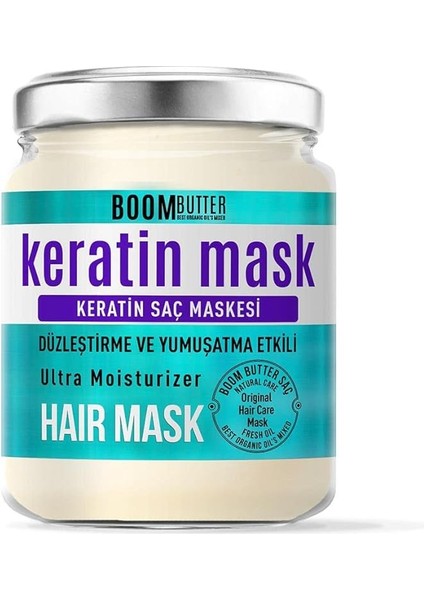 Butter Güçlendirici & Onarıcı Keratin Saç Maskesi, Kırılma Karşıtı & Yoğun Besleyici, Yıpranmış Saçlar Için, Derinlemesine Nemlendirici & Parlaklık Veren Bakım, 190 ml