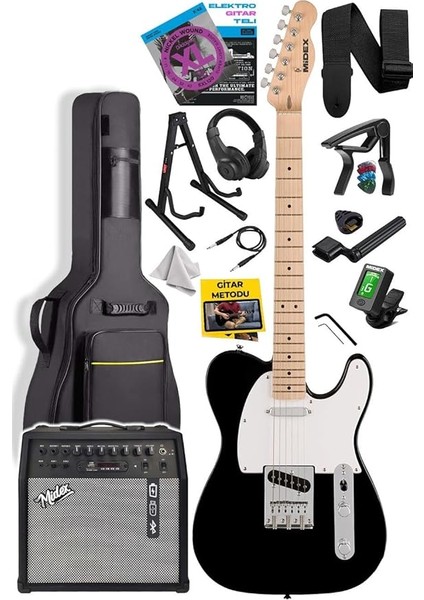 TLX-50WB-50AMP Tele Kasa Maple Klavye 2 Single-Coil 50W Amfili Elektro Gitar