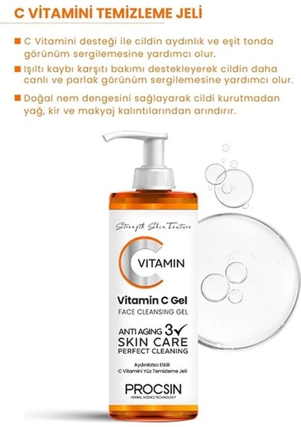 C Vitamini Yüz Temizleme Jeli, Aydınlatıcı & Arındırıcı, Cilt Canlandırıcı & Nemlendirici, Günlük Derinlemesine Temizlik, 150 ml modelleri