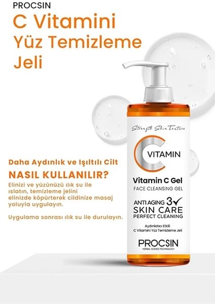 C Vitamini Yüz Temizleme Jeli, Aydınlatıcı & Arındırıcı, Cilt Canlandırıcı & Nemlendirici, Günlük Derinlemesine Temizlik, 150 ml fırsatları
