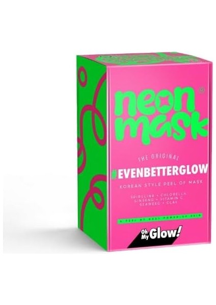 Neon Mask Işıltı Veren Korean Style Yaşlanma Karşıtı, Gözenek Sıkılaştırıcı Soyulabilir Yüz Maskesi