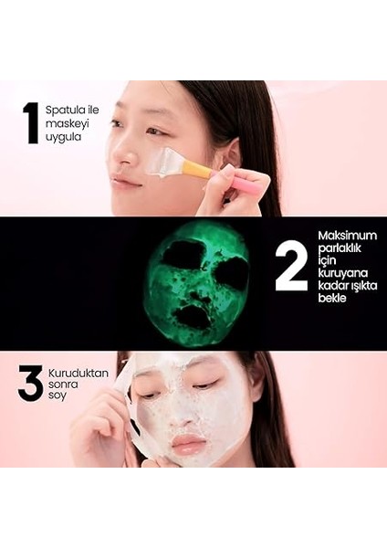 Neon Mask Işıltı Veren Korean Style Yaşlanma Karşıtı, Gözenek Sıkılaştırıcı Soyulabilir Yüz Maskesi fırsatları