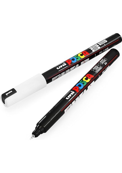 Uni Pc-1mr Art Boya Marker Kalemi - 0,7 mm - Siyah Beyaz - 2'li Paket