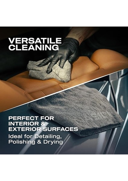 Wipe&buff Mikrofiber Seramik Kaplama Uygulama Bezi 10'lu Paket, Tüy Bırakmaz Detailing Bez, Çift Taraflı Araç Içi Dışı Bakım,temizleme,açık Gri indirimleri