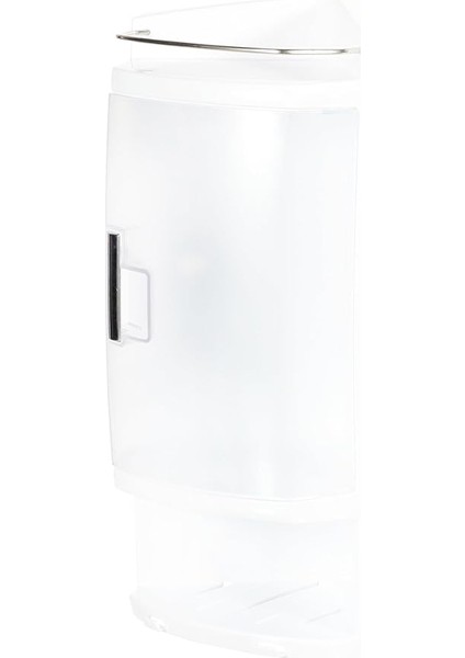 Banyo Köşe Rafı, 26 Cm, 3 Raf, Kapaklı Hazne, Şeffaf Naturel indirimleri