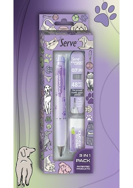 Doğa Desenli Deep Kalem, Deep Silgi ve Deep Min, 0.7 Mm, Lavanta fırsatları