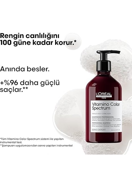 Professionnel Paris Serie Expert Vitamino Color Spectrum Boyalı Saçlar Için Parlaklık Kazandıran Renk Koruyucu Şampuan 500ML fiyatları