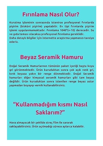 Doğal Seramik Hamuru Seramik Hamuru 4000 Gr, 7li Plastik Ebeşuar (Modelaj Seti), Kesme Teli-Ipi, Guaj, Doğal Kil Çamuru Karışık modelleri