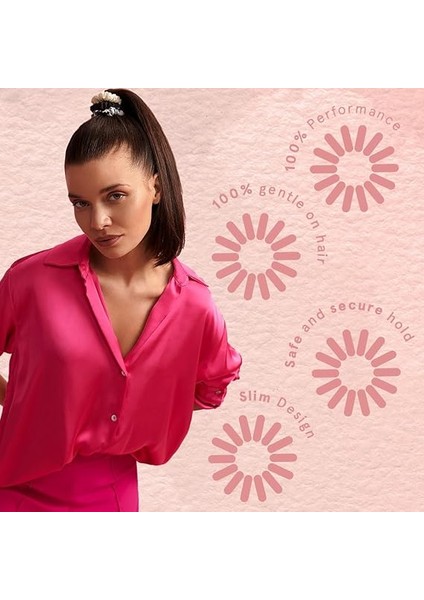 Slim Sprunchie 2li Saç Tokası - Altın ve Siyah Saten Kumaş modelleri