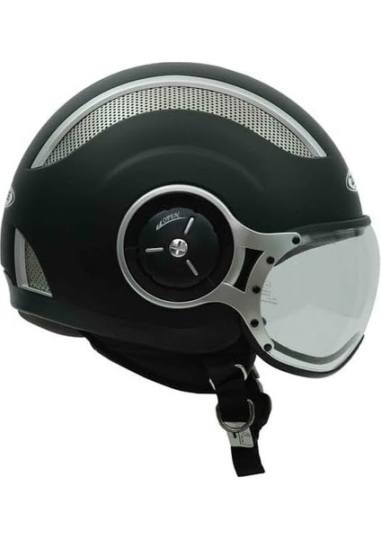 ZS-218A Motosiklet Kaskı Açık Kask Matt Black M