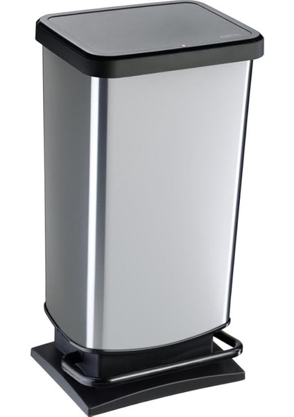 Paso Çöp Kutusu, Metalik Gri, 40L
