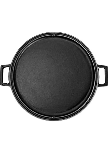 Döküm Yuvarlak Çift Yön Izgara Tavası Döküm Demir Yekpare Çift Kulplu ÇAP(Ø)34CM. indirimleri