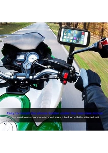 Motosiklet Dikiz Ayna Için Telefon Tutucu Su Geçirmez Fermuarlı Kılıf 6.7 Inç Kadar Uyumlu Scooter Telefon Tutucu Xl1 fırsatları