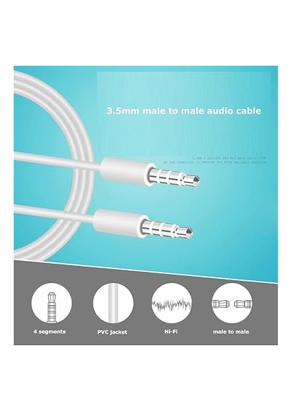 Ses Kablosu 1 Metre Oto Araç Teyp Kablo Müzik Bağlantı Beyaz fırsatları