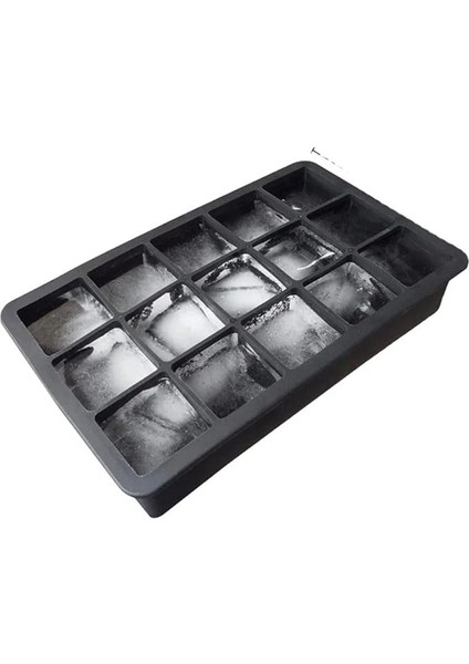 Kare Buz Kalıbı, 15 Bölmeli Elastik Yapısı Çok Amaçlı Buz Küpü Kalıbı, Kolay Serbest Bırakma Özelliği, Kahve ve Ev Yapımı Içecekler Için Ideal Dondurucu Kalıpları (1)