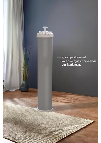 House Plus Hely Açılıp Kapanabilir 360° Dönebilen Kurutmalık Askısı Gri – KRT57058-1 indirimleri