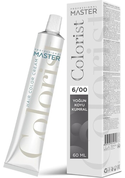 Colorıst 60 ml Tüp Boya Saç Boyası 60 Renk Kuaför Ürünleri Saç Boyama (6.00 Yoğun Koyu Kumral)