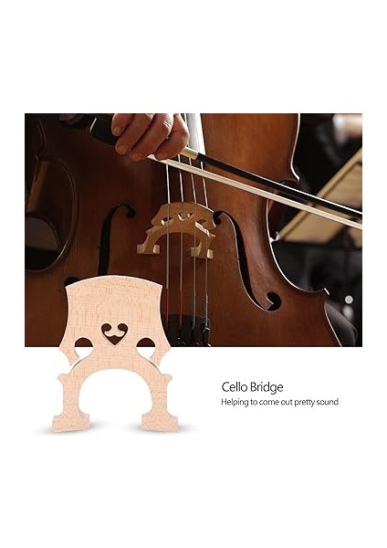 Akçaağaç Ahşap Çello Köprüsü Yedek Parçalar 4/4 3/4 Çello Için Enstrüman Aksesuarı (4/4) fırsatları