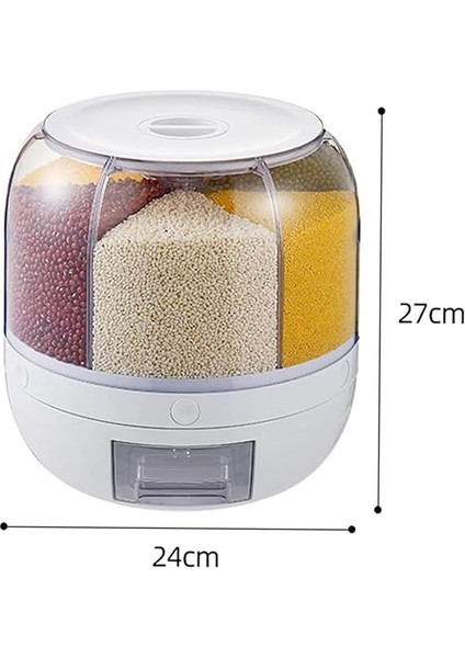 Bakliyat Organizeri, Bakliyat Saklama Kabı, 6 kg Kapasiteli Styles Gıda ve Bakliyat Saklama Kabı 6 Gözlü (6kg) modelleri