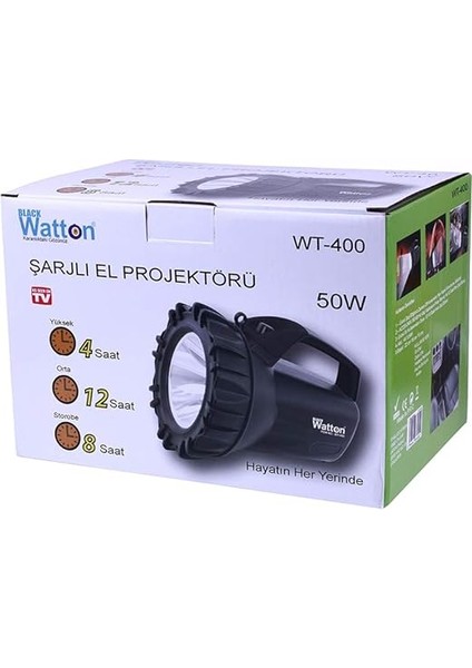 Black WT-400 50WATT Şarjlı Projektör fiyatları