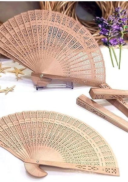 Ahşap El Yelpazesi Doğal Görünümlü Hafif Estetik Yelpaze Ahşap indirimleri