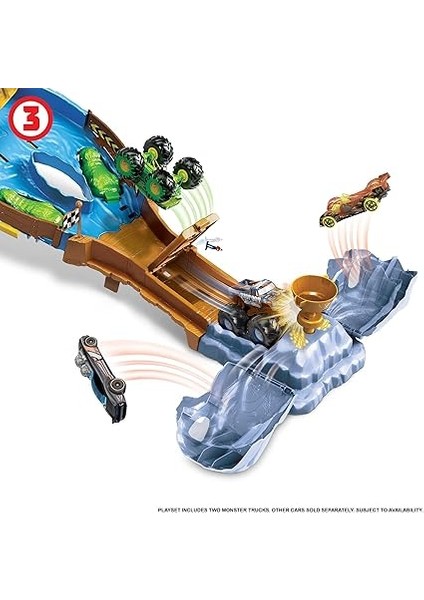 Wheels Monster Trucks Heyecanlı Yarışlar Oyun Seti, 4 Yaş ve Üzeri, HGV12 indirimleri