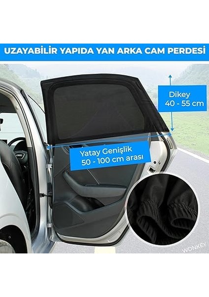 - 2'li Paket Araba Yan Cam Perdesi, Oto Perde, Otomobil Yan Cam Güneşliği Sineklik, Araç Içi Arka Cam Güneşlik, Anne Bebek Emzirme Perdesi (2 Adet) fiyatları
