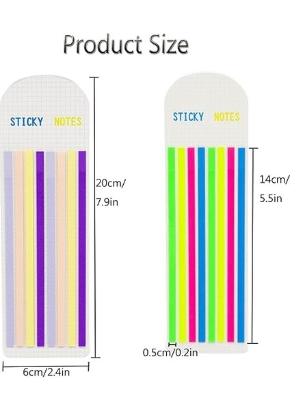 Post-It Sticky Notes Şeffaf Renkli Yapışkan Postit Not Kağıdı Etiketi Uzun Şeritler (Renk 5) fiyatları