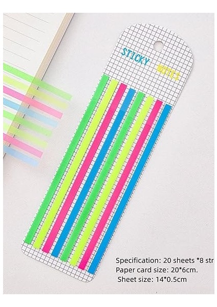 Post-It Sticky Notes Şeffaf Renkli Yapışkan Postit Not Kağıdı Etiketi Uzun Şeritler (Renk 5) modelleri