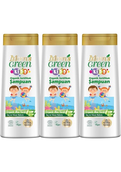 Set Mom's Green Kıds Organik Aloeveralı Çocuk Şampuanı 400ML x 3 Adet
